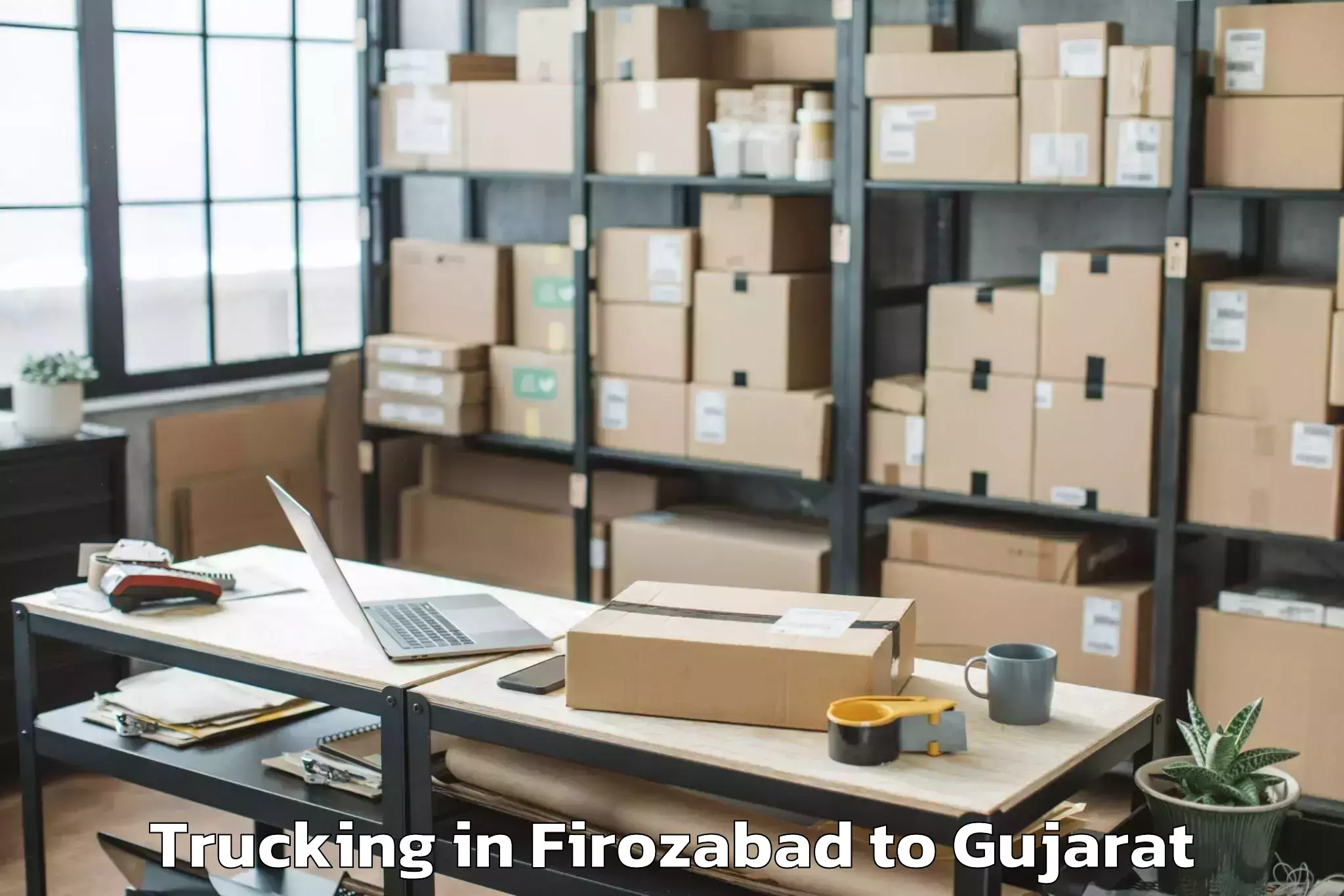 Easy Firozabad to Bansda Trucking Booking